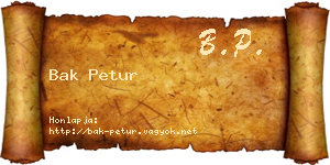Bak Petur névjegykártya
